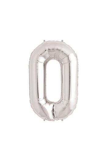 Ece Foil Silver 0 Number Balloon Large Size 100 Cm Helium Quality Organization Birthday Entertainment Promise Engagement