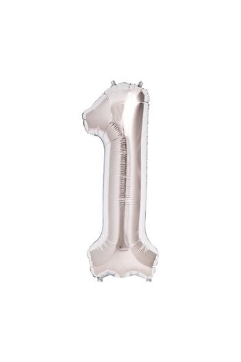 Ece Foil Silver 1 Number Balloon Large Size 100 cm Helium Quality Organization Birthday Entertainment Promise Engagement