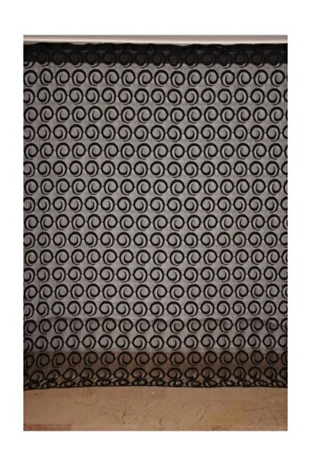 AKÇA TEKSTİL Vakko Model Black Color Rope Curtain Ready Buttons Sewn Rope Curtain 300*270 Cm