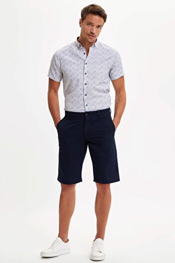 DeFacto Slim Fit Patterned Short Sleeve Shirt