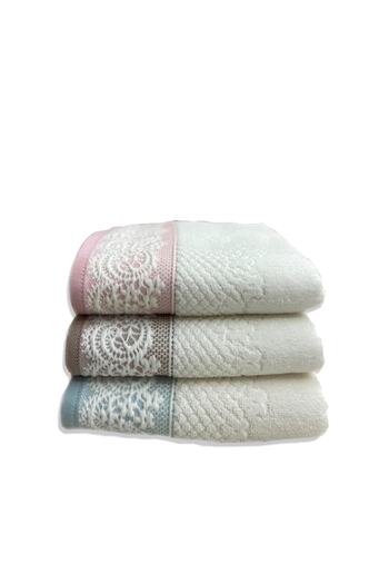 Özdilek 50x90cm 3 Pieces Evony 100% Cotton Hand/Face Towels