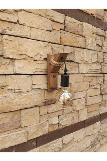 Aytaç Chandelier Beautiful Mono Rope Wooden Rustic Modern Wall Sconce