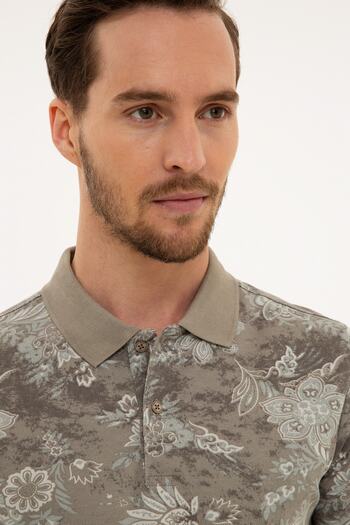 Pierre Cardin Σκούρο γκρι Slim Fit Polo T-shirt με λαιμόκοψη