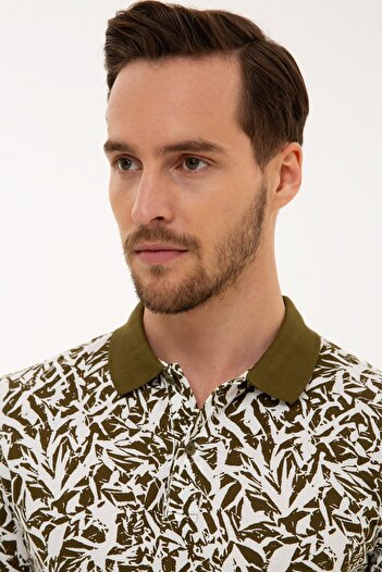 Pierre Cardin Χακί Slim Fit Polo T-Shirt