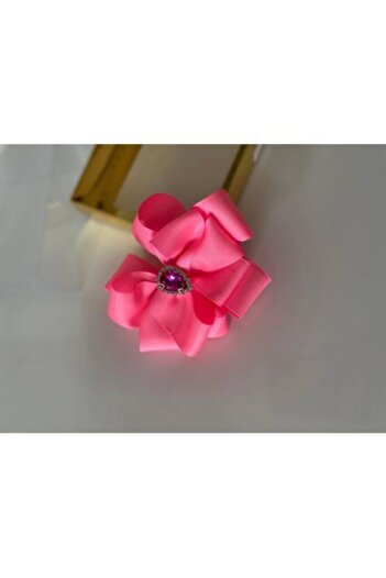 QUEEN AKSESUAR Neon Pink Crystal Stone Mother Girl Baby Gift Clip Buckle