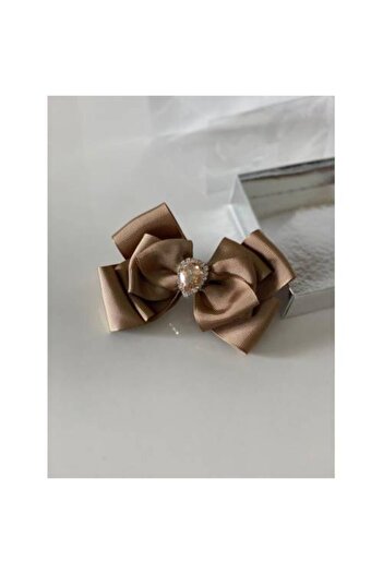 QUEEN AKSESUAR Brown Drop Stone Mother Girl Baby Gift Clip Buckle