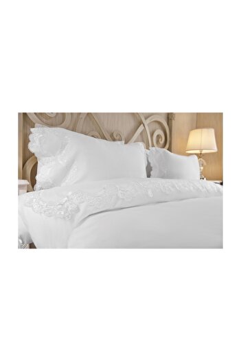 Gül Güler Lacy Duvet Cover Set Double Pearl