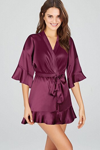 Kom Kimono Collar Poor Sleeve Mini Women's Dressing Gown Alisa Dressing Gown