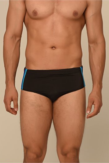 AQUAVİVA Men's Black Turquoise Slip Swimsuit