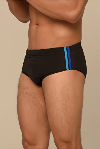 AQUAVİVA Men's Black Turquoise Slip Swimsuit