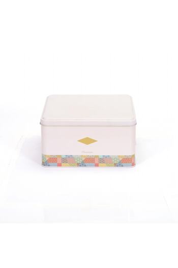EVLE Ef026-58 Morocco Pink Patterned Square Metal Storage Container 16X16 cm