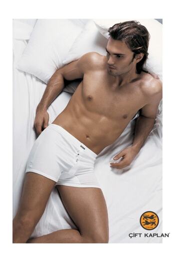 Çift Kaplan Men's White 3-Piece Elastane Sports Boxer 800
