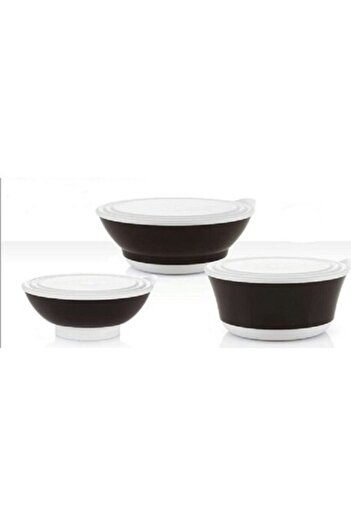 Tupperware Damla Siyah Inci Servis Seti 3'lü