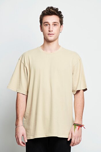 IAMNOTBASIC Men's Beige Oversize Tyler T-Shirt