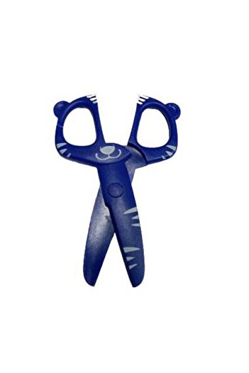 Brons Blue Plastic Panda Figured Kindergarten Scissors