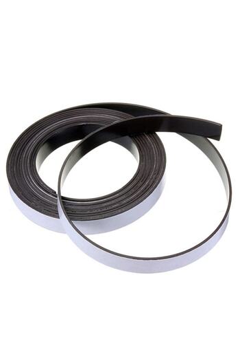 Dünya Magnet 2 Metre Yapışkanlı Şerit Mıknatıs Magnet Mıknatısı, Yapışkan Kalitesi, 2 Metre Uzunluk, En 20mm