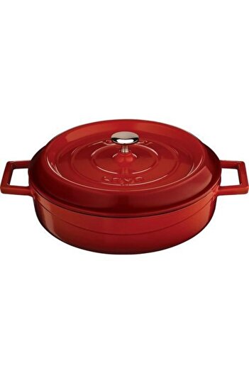 Lava Red Trendy Multi-Purpose Cast Iron Shallow Pot 24 cm