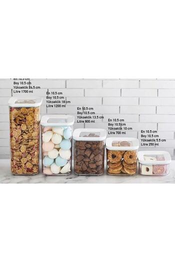 VİP AHMET 4Set 20 Pcs Vacuumed Square Storage Container