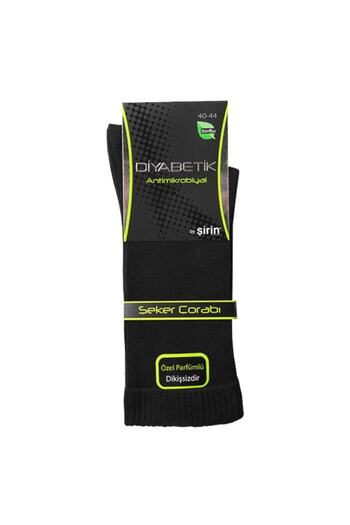 Şirin Men's Black Diabetic Socks Special Perfumed Candy Socks 12 Pieces