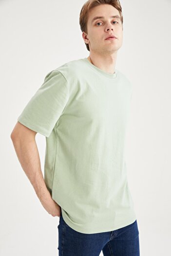DeFacto Μπλουζάκι Comfort Fit Crew λαιμόκοψη κοντό μανίκι 100% βαμβακερό