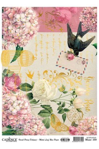 Cadence Gold Leaf Rice Decoapaj Paper - Model 04