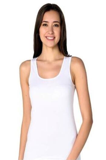 Seher Women's White Thick Strap Cotton Lycra Undershirt, Pack of 6