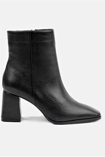 TUNAELLİ Kadın Siyah Hakiki Deri 35-41 Numara Bot & Bootie