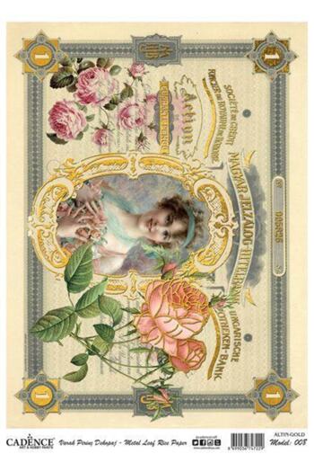 Cadence Gold Leaf Rice Decoapaj Paper - Model 08