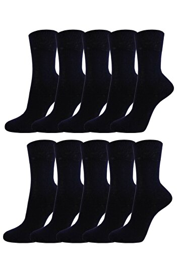 Meguca Socks Класически памучни чорапи унисекс, икономична опаковка от 10 части, тъмносини