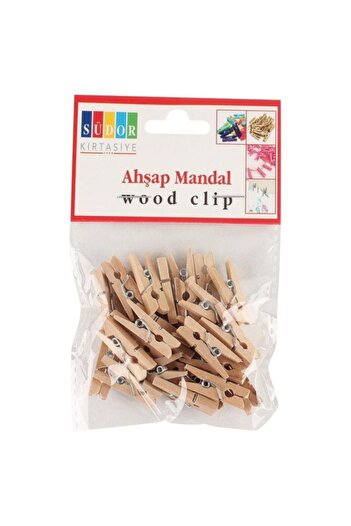 Südor Wooden Peg Small 2.5 cm 30 Pieces Natural