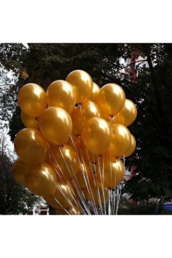 HBK Gold Metallic Balloon 15 Pieces