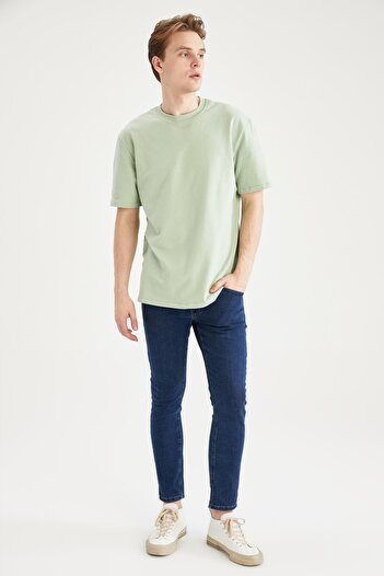 DeFacto Μπλουζάκι Comfort Fit Crew λαιμόκοψη κοντό μανίκι 100% βαμβακερό