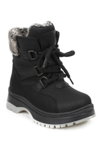 Vicco Alexis Black Unisex μάλλινες εσωτερικές μπότες για κορίτσια με φερμουάρ
