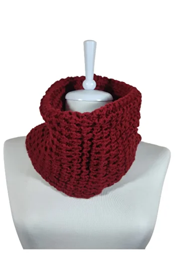 AXE SPORTSWEAR Claret Red Soft Textured Knitted Knitted Neck Collar Scarf