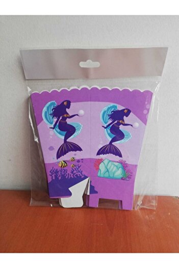 Cadde Süs Mermaid Themed Corn Box 8 Pieces