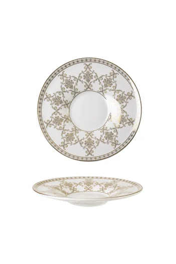 çiçek züccaciye Marble White Silk Porcelain Tea Plate 6Pcs