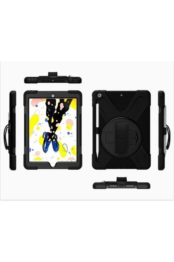 TEKNETSTORE iPad 8th and 9th Generation 10.2 Inch 2020 / 2021 Tablet Case with Pen Holder Hanging Tank Silicone High Protection
