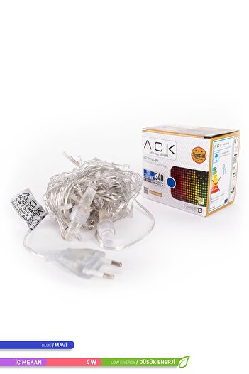 ACK 10 Metre Led Süsleme Işığı, Yılbaşı Ağaç Süsü 100 Ledli Eklenebilir Mavi Led Işık