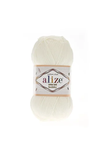 Alize Yumak Cotton Gold Hobby - 50g Ανοιχτή Κρέμα Πλεκτό Χέρι 062 - Η τιμή είναι για ένα Τεμάχιο