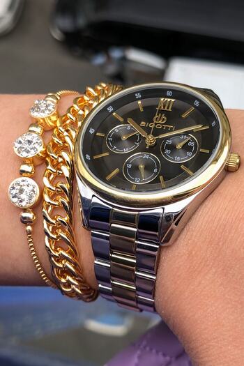 Bigotti Women's Wristwatch 3 ATM Waterproof Two Colors Full Steel Bracelet Gift Elg925