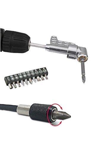 Depolife Matkap Için Vidalama Uç Seti Altıgen Hex Köşe Kör Vidalama Aparatı Hızlı Bits Değiştirme Adaptörü