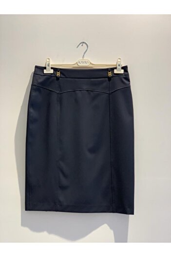 Kayra Women's Navy Blue Pencil Skirt