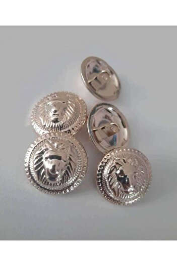 İMREN AKSESUAR Lion Figured 2 Cm Bottom Footed Hanger Coated Metal Button 5 Pieces