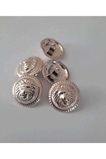İMREN AKSESUAR Lion Figured 2 Cm Bottom Footed Hanger Coated Metal Button 5 Pieces