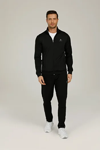 lumberjack 100933257   Alex Track Suit Ανδρική μαύρη αθλητική φόρμα με κάτω μέρος