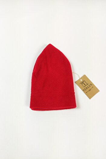 Tergek Unisex Red Thermal Fleece Beanie - Outdoor Winter