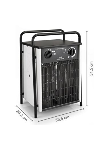Trotec Elektrikli Isıtıcı Tds 50 Sanayi Tipi Fanlı Isıtma, Şantiye Depo, Şantiye Sobası, 9kw