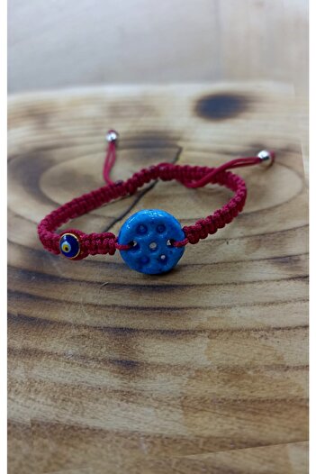 Nev Tasarım Syriac Seven Eyed Evil Eye Beaded Adjustable Bracelet