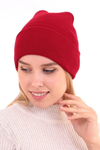 Deafox Women's Red Folded Beret DFX87159