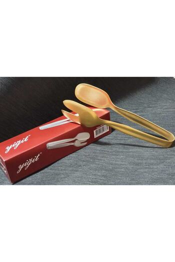 Yiğit 24K Full Matte Gold Plated 1 Piece Salad Tongs